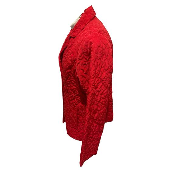 Mountain Lake Petite Red Quilted Jacket Blazer L Large Womens Vintage Retro - Picture 3 of 5